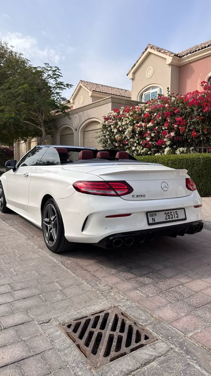 Mercedes C200 Convertible 2023  WHITE 2023 Rental Dubai