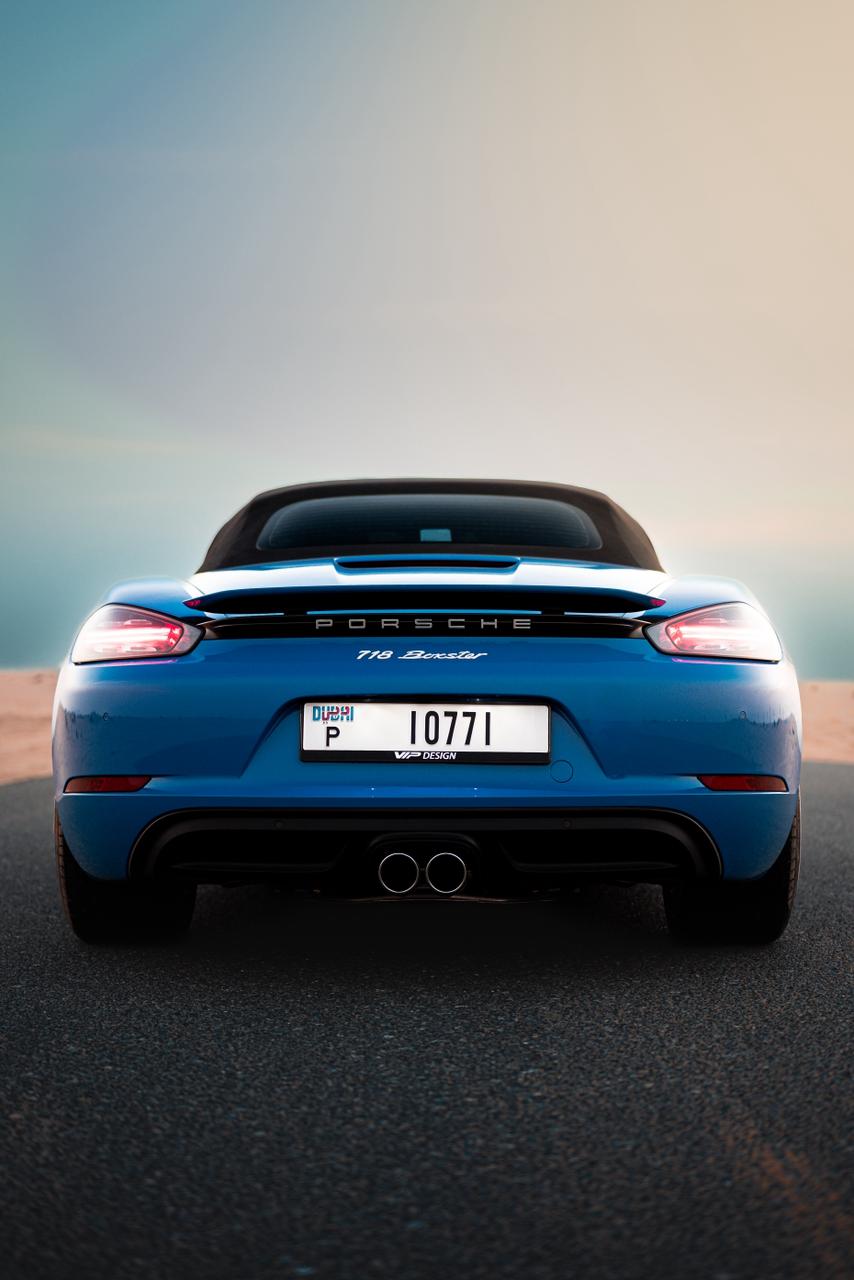 Porsche 718 Boxster Convertible 2023  BLUE  Rental Dubai